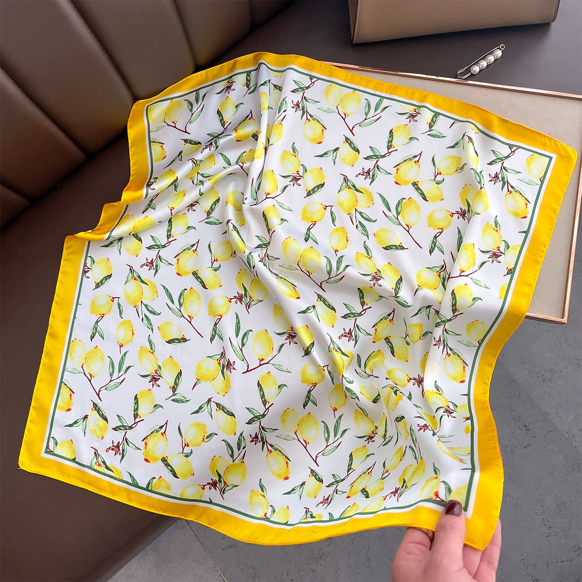 Luxury Yellow Lemon Print Squa - Luxury Bags Yellow ulasan dan harga