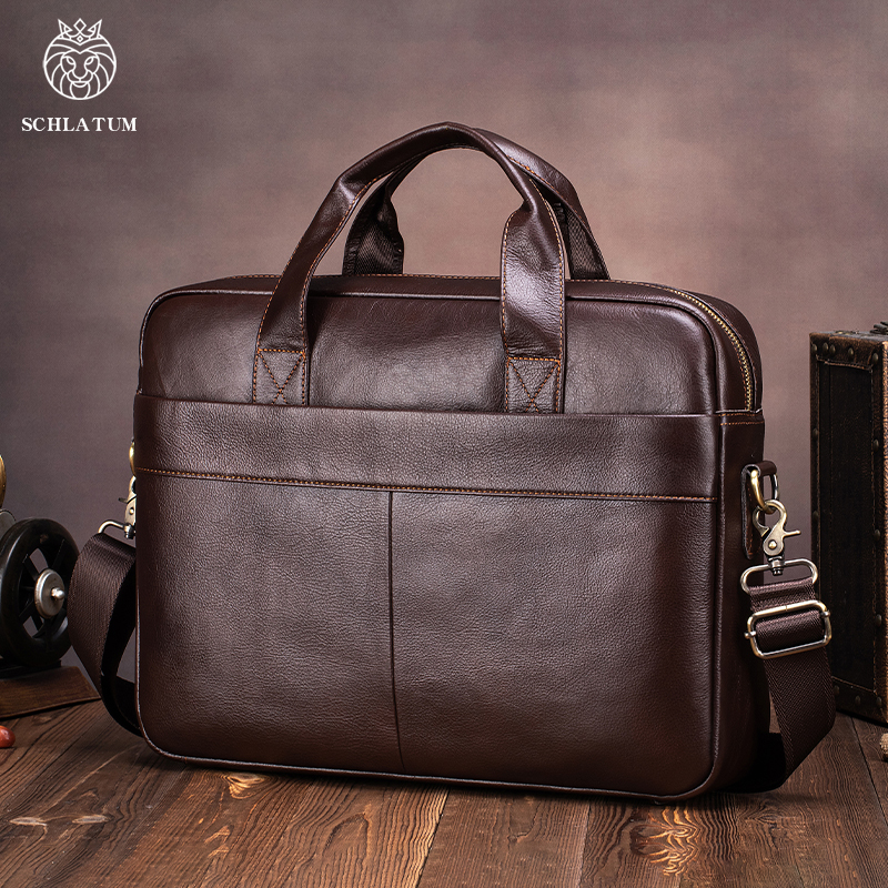 Genuine Leather Men's Briefcas - Luxury Bags That Fit Laptop ulasan dan harga