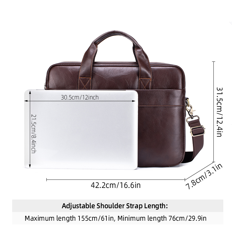 Genuine Leather Men's Briefcas - Luxury Bags That Fit Laptop ulasan dan harga