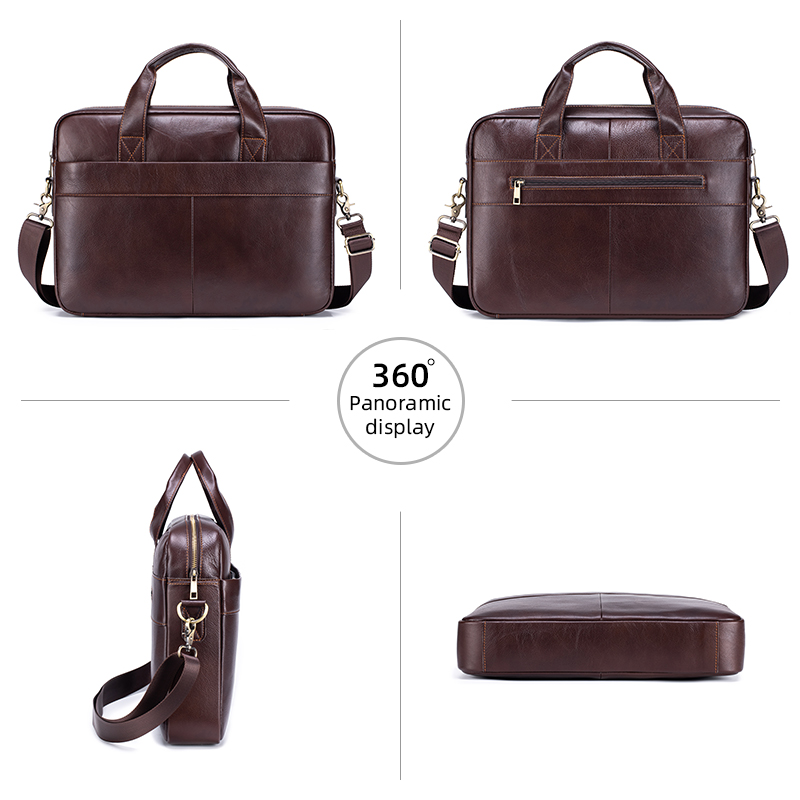 Genuine Leather Men's Briefcas - Luxury Bags That Fit Laptop ulasan dan harga