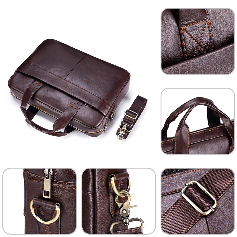Genuine Leather Men's Briefcas - Luxury Bags That Fit Laptop ulasan dan harga