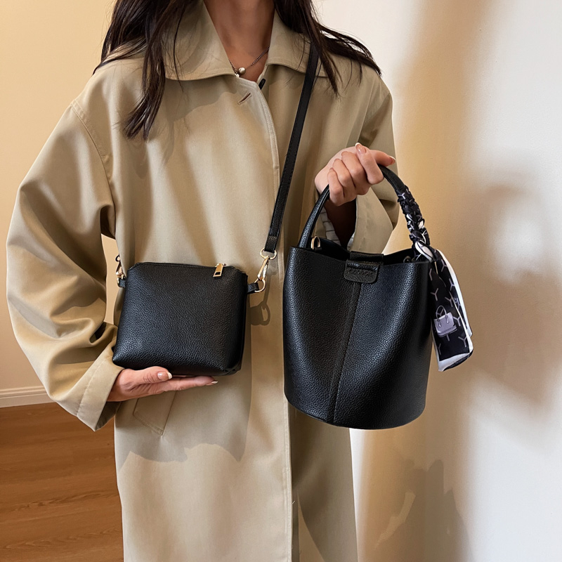 Red PU Bucket Shoulder and Cro - Luxury Bags On Sales ulasan dan harga