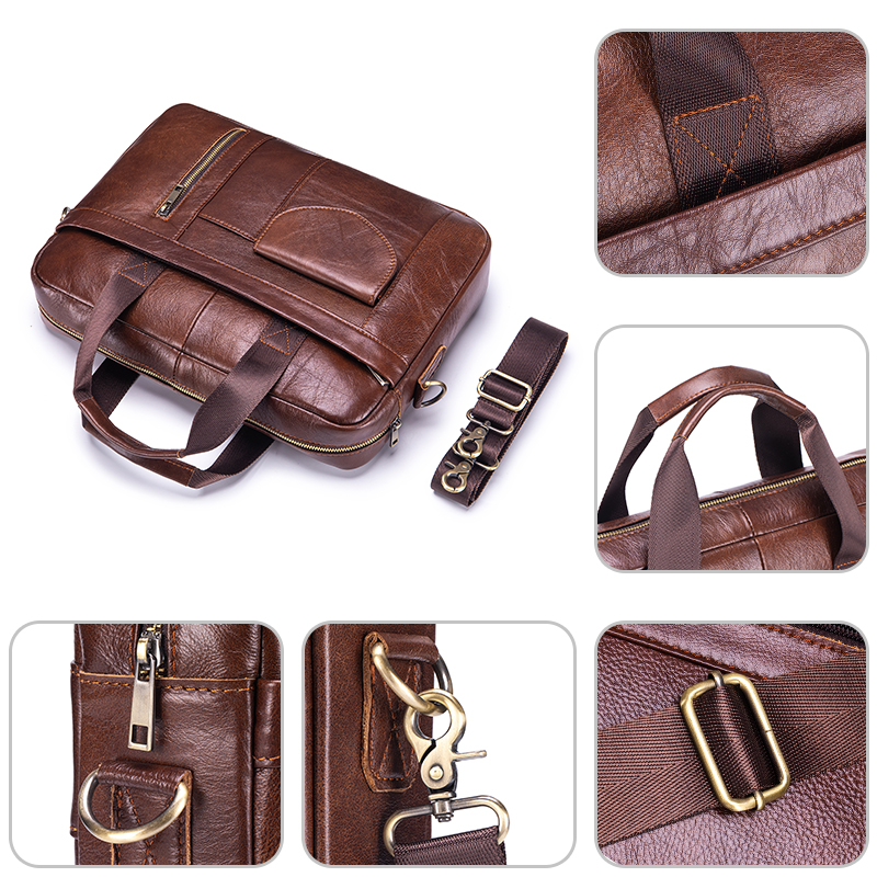 Vintage Men's Genuine Leather  - Luxury Bags That Fit Laptop ulasan dan harga