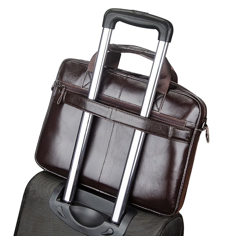 Genuine leather men's briefcas - Laptop Bag Leather 15 ulasan dan harga