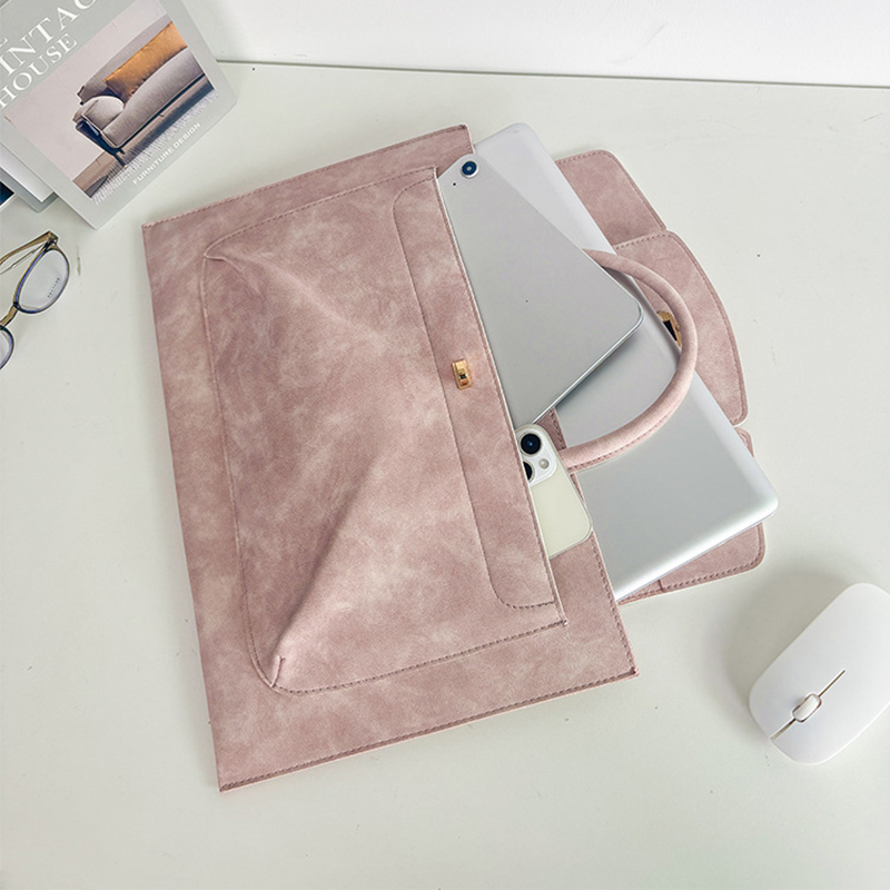 Elegant Pink PU Leather Laptop - Laptop Bag Leather 15 ulasan dan harga