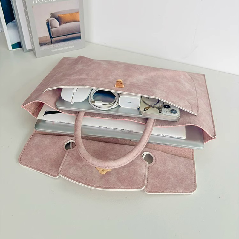 Elegant Pink PU Leather Laptop - Laptop Bag Leather 15 ulasan dan harga