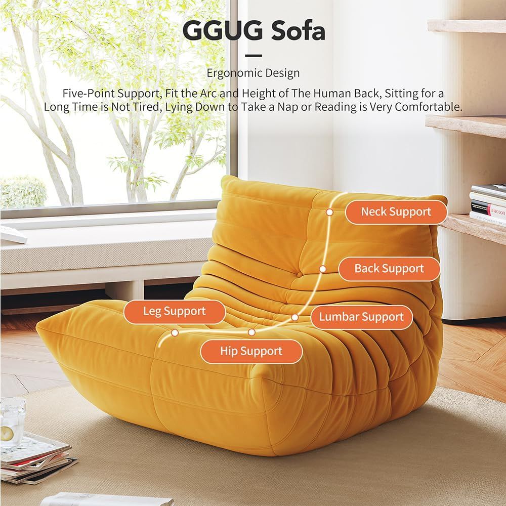 Luxury Bean Bag Chair with Yel - Luxury Bags Yellow ulasan dan harga