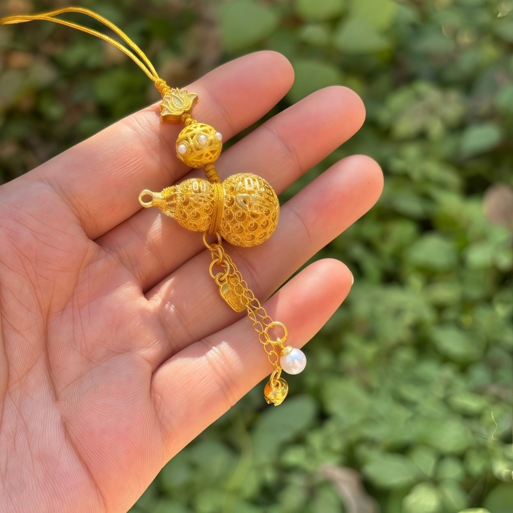 Luxury Hollow Gourd Pendant Ex - Luxury Bags Yellow ulasan dan harga