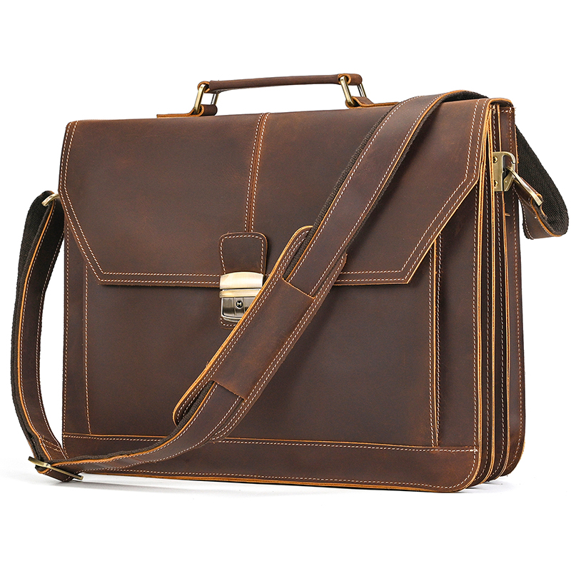 High Quality Laptop Briefcase  - Laptop Bag Leather 15 ulasan dan harga
