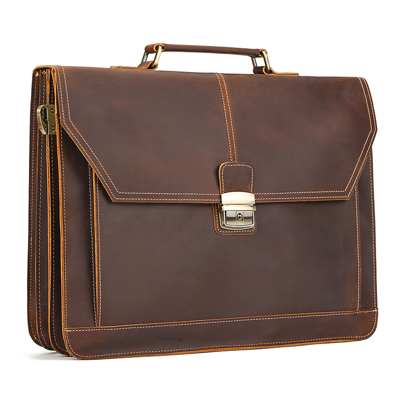 High Quality Laptop Briefcase  - Laptop Bag Leather 15 ulasan dan harga