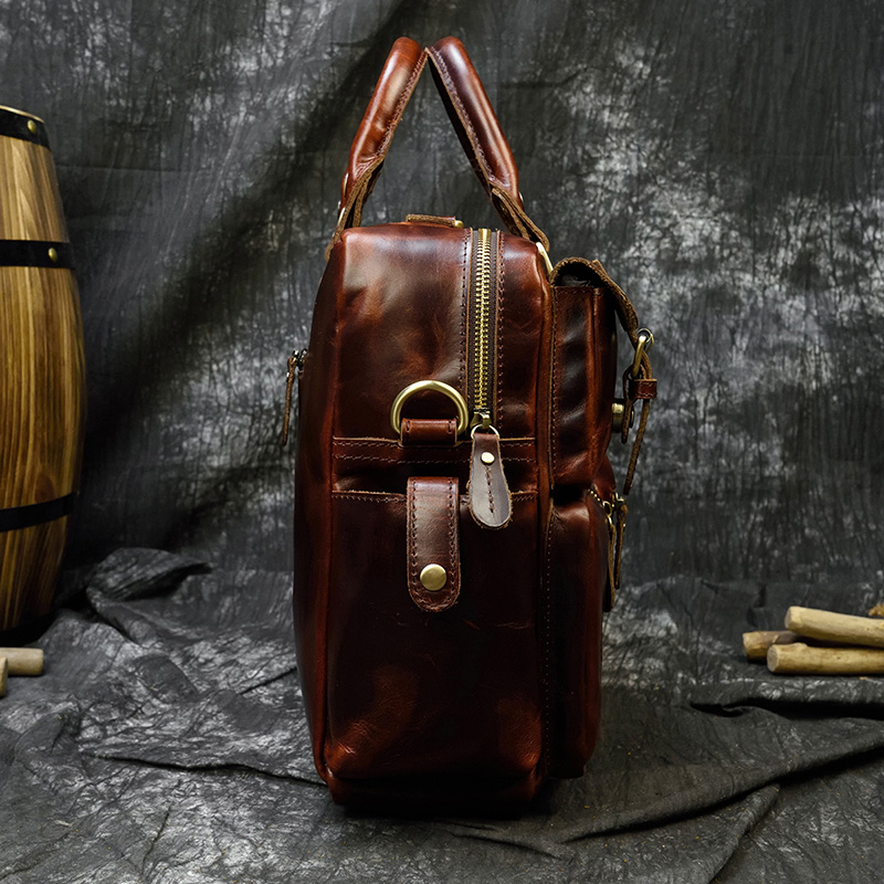 Men's genuine leather briefcas - Laptop Bag Leather 15 ulasan dan harga