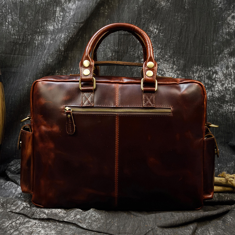 Men's genuine leather briefcas - Laptop Bag Leather 15 ulasan dan harga