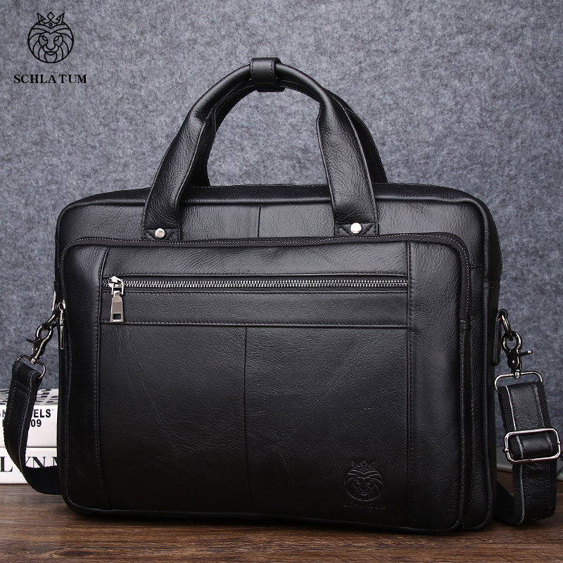 SCHLATUM Genuine Leather Bussi - Luxury Bags That Fit Laptop ulasan dan harga