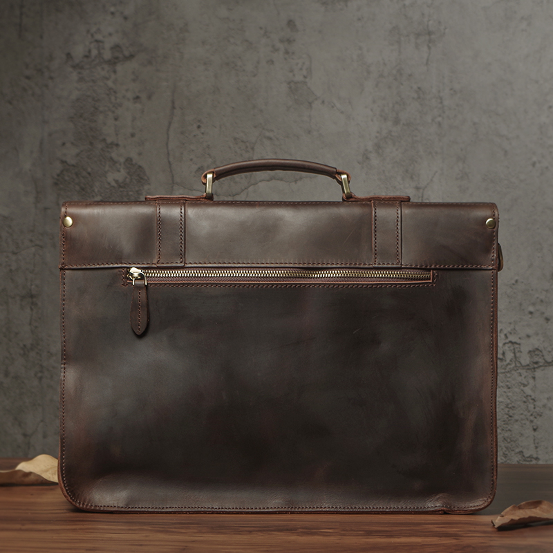 NUKA Men's Executive Briefcase - Laptop Bag Leather 15 ulasan dan harga