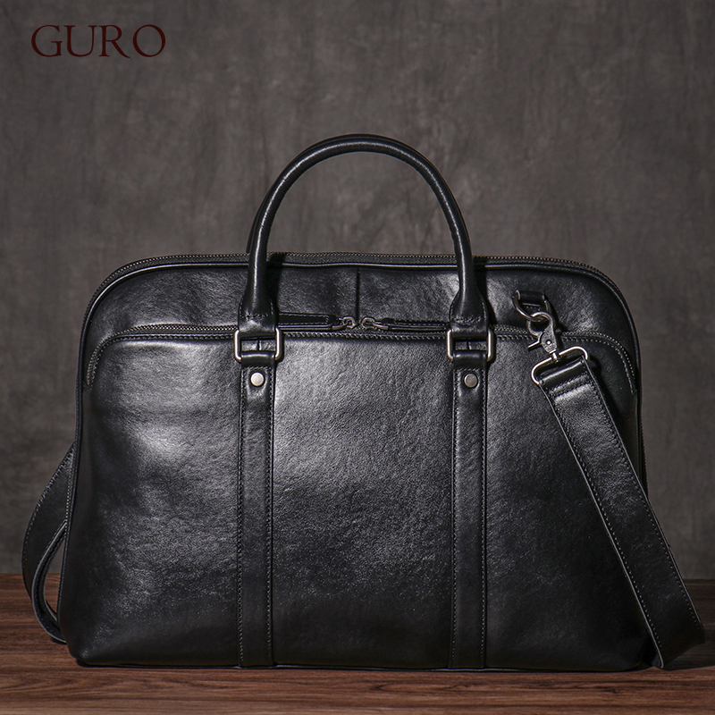 GURO Men's Luxury Genuine Leat - Luxury Bags That Fit Laptop ulasan dan harga