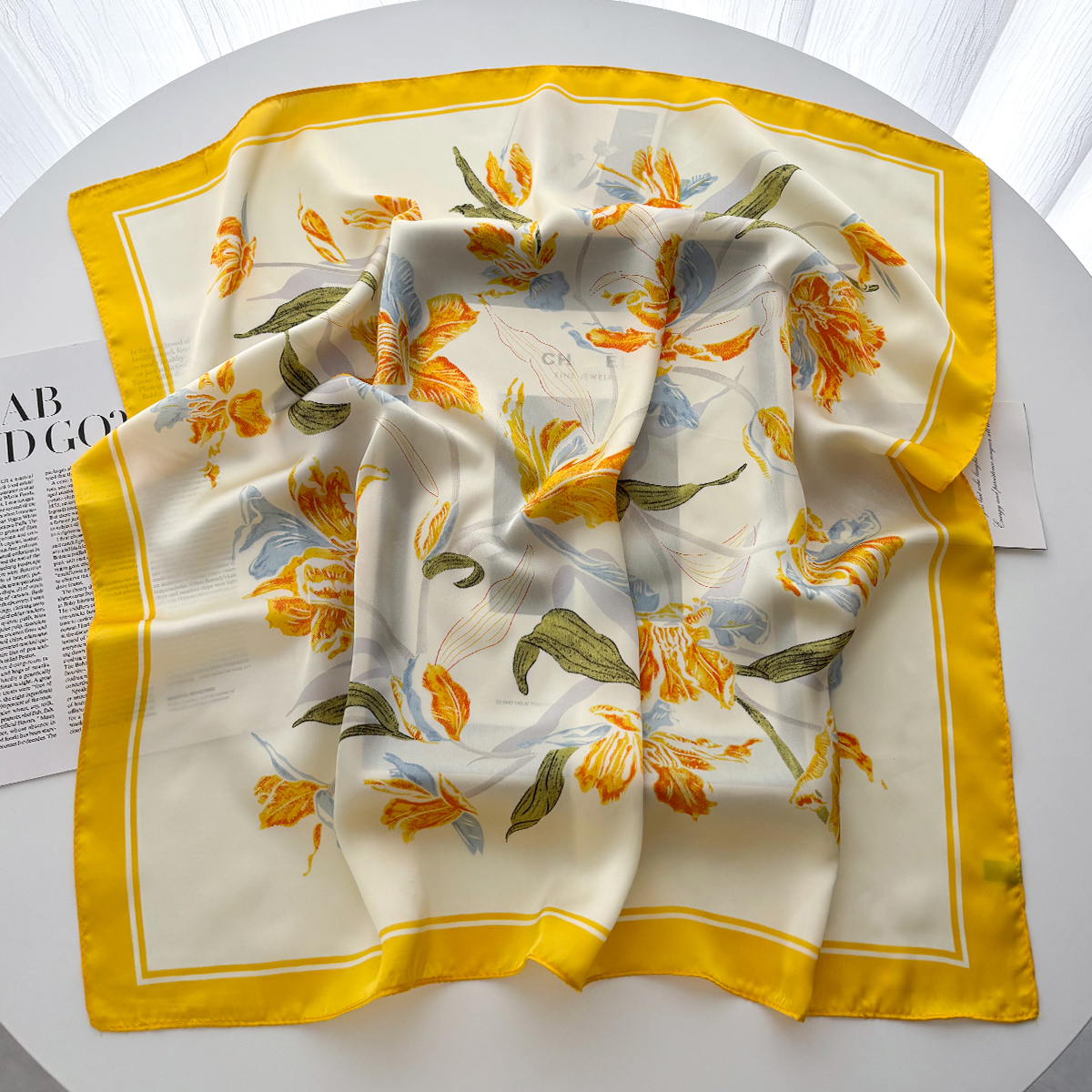 Luxury Silk Square Scarves For - Luxury Bags Yellow ulasan dan harga